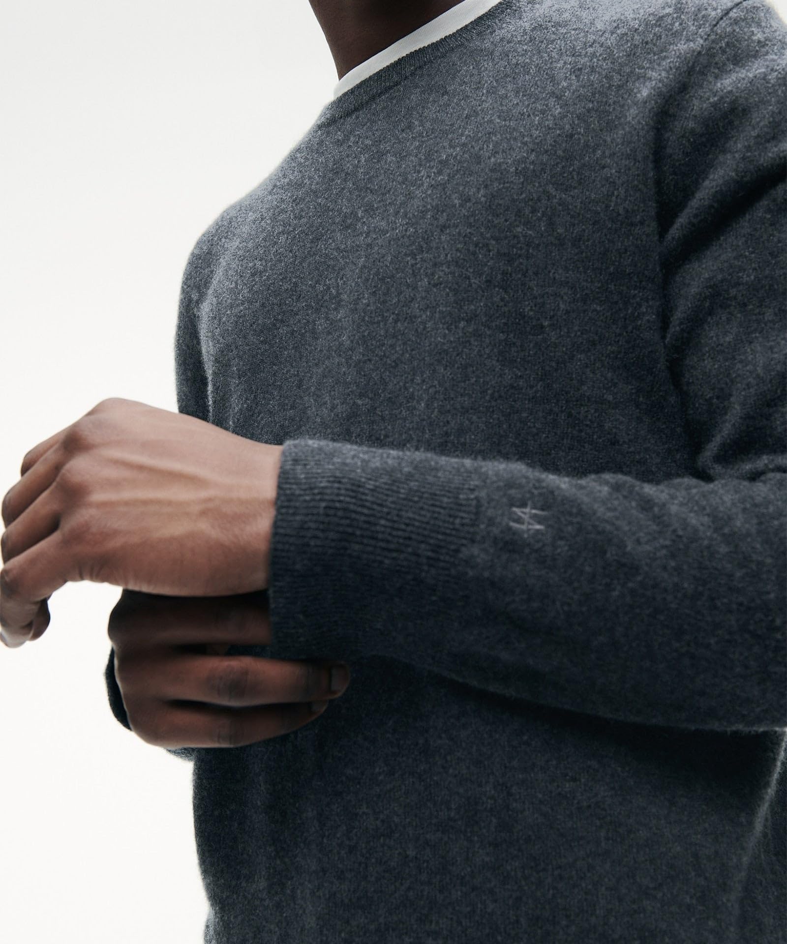 NAADAM The Original Cashmere Crewneck Sweater,Smoke,XL