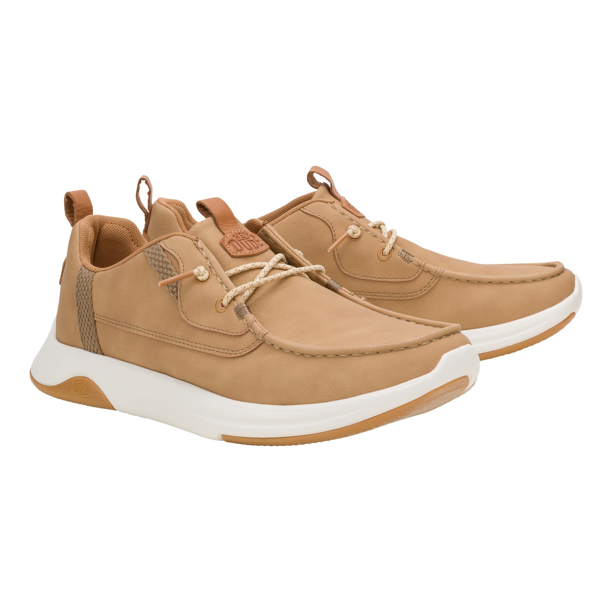 HEYDUDE Men’s Wally Drift Classic | Sepia Tint/White Size 11 | Slip On Shoes for Men | Lightweight Loafers | Easy On System | Cushioned Insole