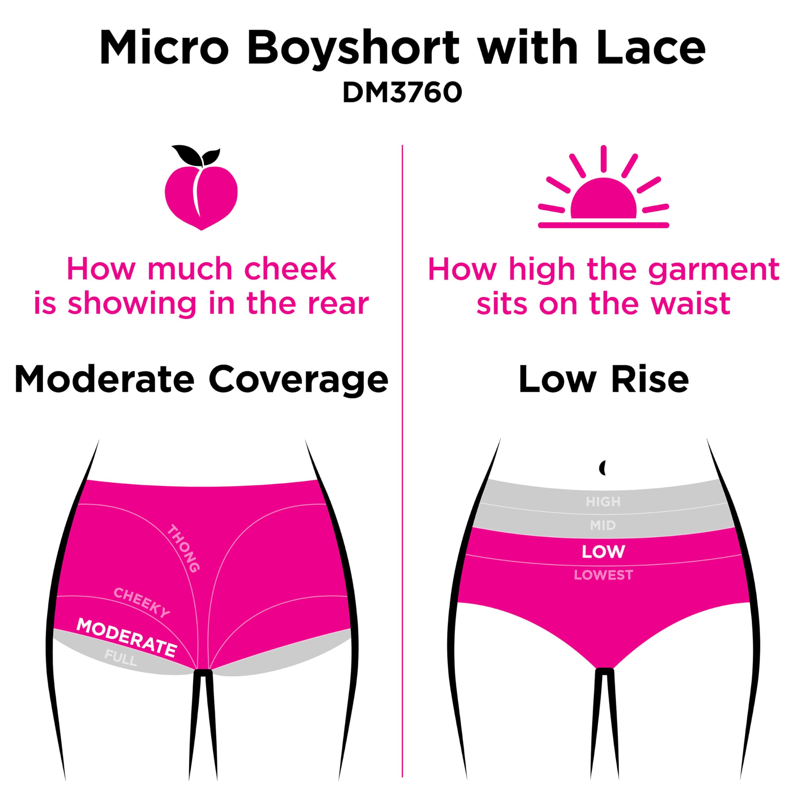 Maidenform Women's Underwear Boy Shorts Pack, 3-Pack, Microfiber Boy shorts Underwear Women Pack, Lace Panties for Women