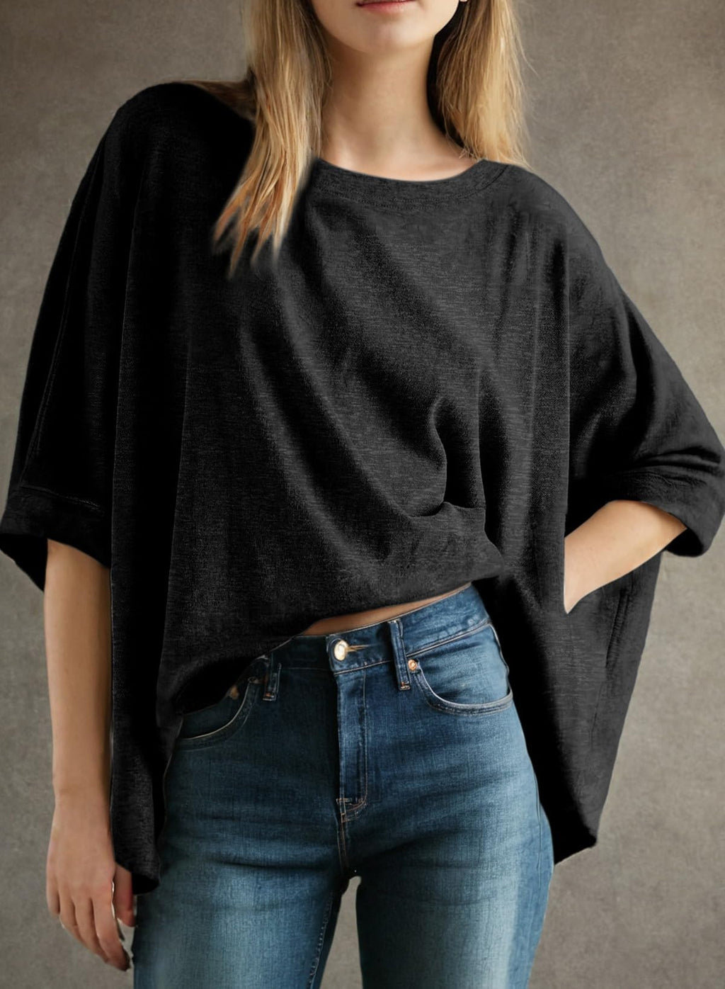 Dokotoo T Shirts for Women Summer 2026 Fashion Clothing Outfits Womens Tops Oversized Tshirts Plus Size Cute Tops Spring Trendy Loose Blouses Women's Dressy Casual Workout Gym Clothes Basic Tees Black