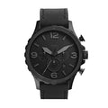 Fossil Men's Nate Quartz Watch, Stainless Steel and Leather Chronograph Watch for Men, Color: Black