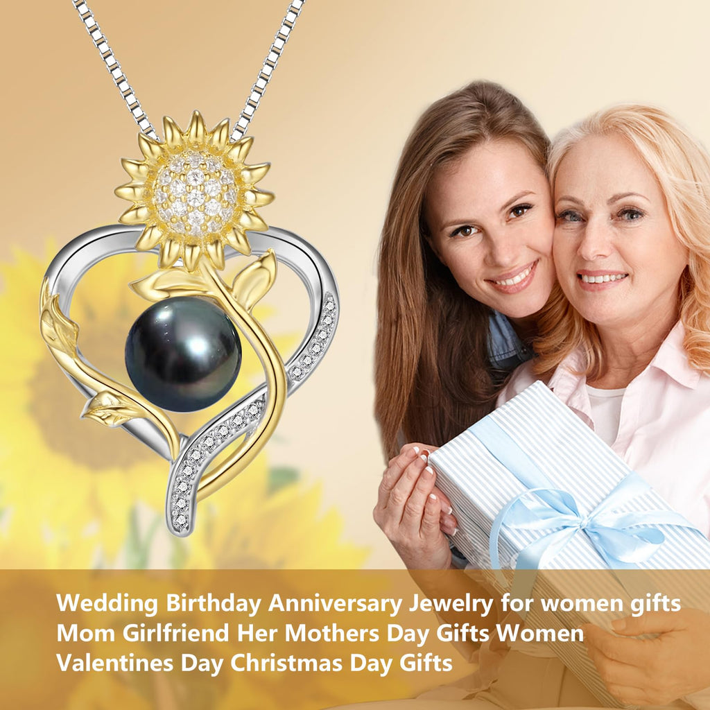 LEIDANY Anniversary Birthday Gifts for Wife Necklace for Women Jewelry Tahitian Black Pearl Necklace Valentine's Christmas Day Mothers Day Build Your Mom Wife Girlfriend Best Gifts for Women