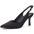 Women's Kitten Heels Pumps Pointed Closed Toe Suede Wedding Party Dress Slingback Pump Shoes