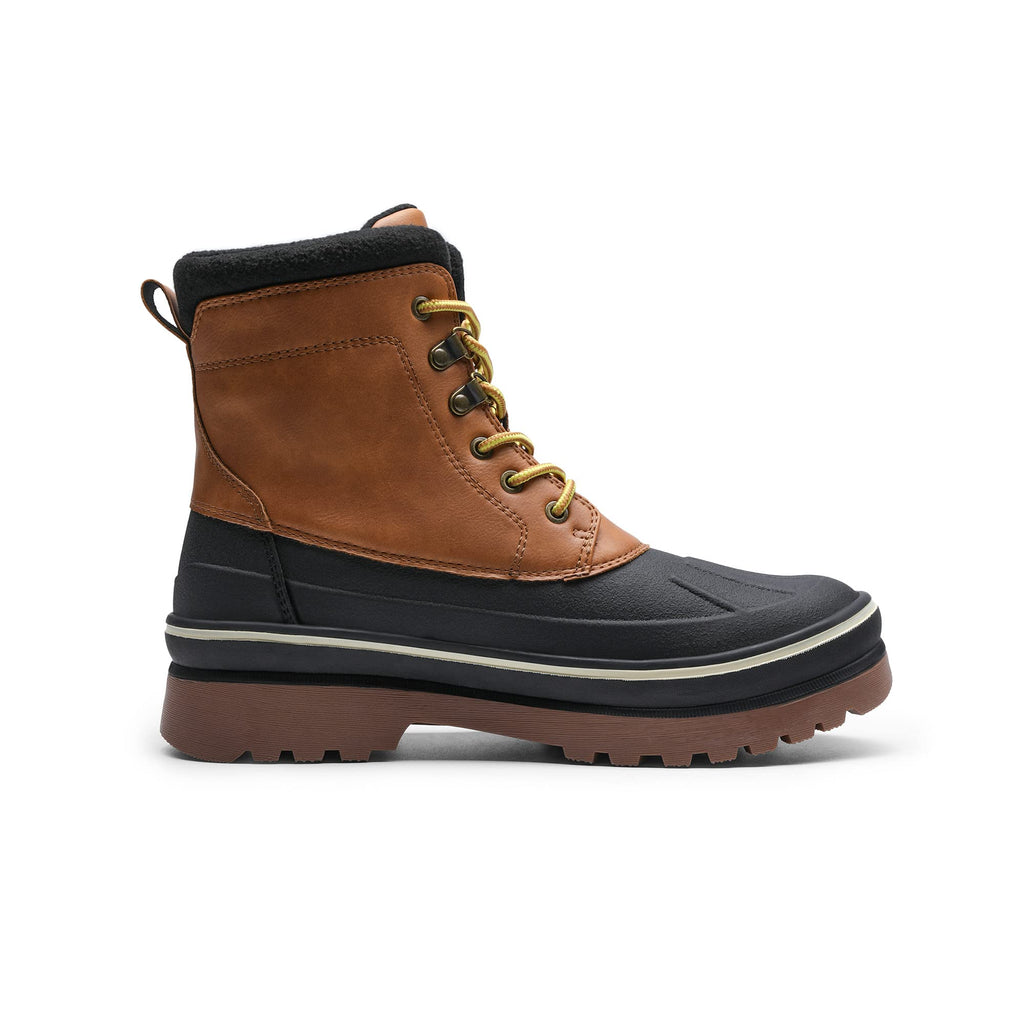 Bruno Marc Men's Insulated Waterproof Snow Boots Warm Fur Lined Outdoor Winter Boot Brown/Yellow,Size11,SBSB229M