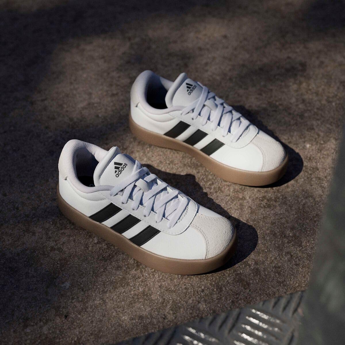 Adidas Unisex-Kids VL Court 3.0, White/Black/Grey, 4.5