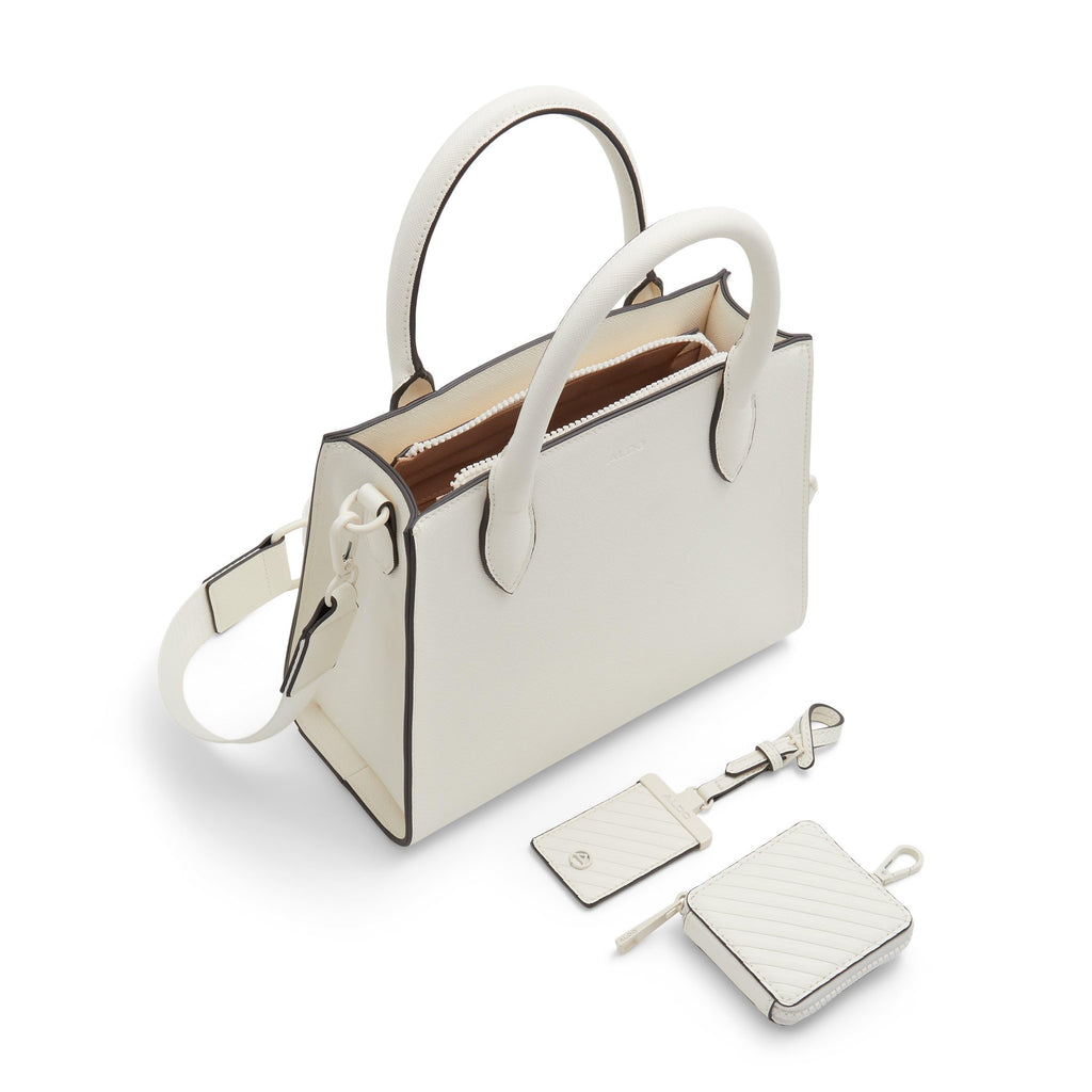 ALDO Women's Cadoanad Satchel Bag, White/Bone