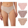 Maidenform Women's Microfiber Underwear, Rise Tailored High Leg Panties, 3-Pack, Almond/Evening Blush/Pretty Blush