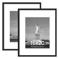 ENJOYBASICS 16x20 Picture Frame, Display Poster 11x14 with Mat or 16 x 20 Without Mat, Wall Gallery Photo Frames, Black, 2 Pack