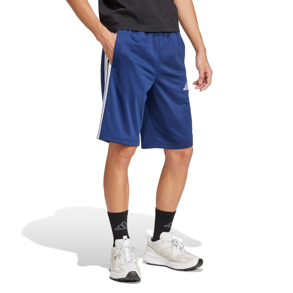 Adidas Men's 3-Stripes Tricot Regular Fit Sportswear Shorts, Dark Blue, X-Large