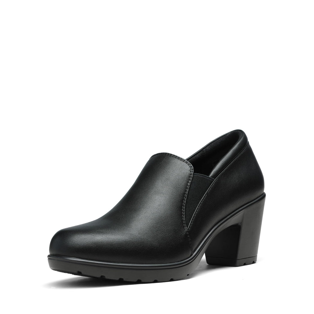 DREAM PAIRS Women's Low Chunky Block Heels Pumps Comfortable Slip-on Heeled Loafers Dress Work Shoes for Office Business LOLA,Size 8.5,Black,DPU214