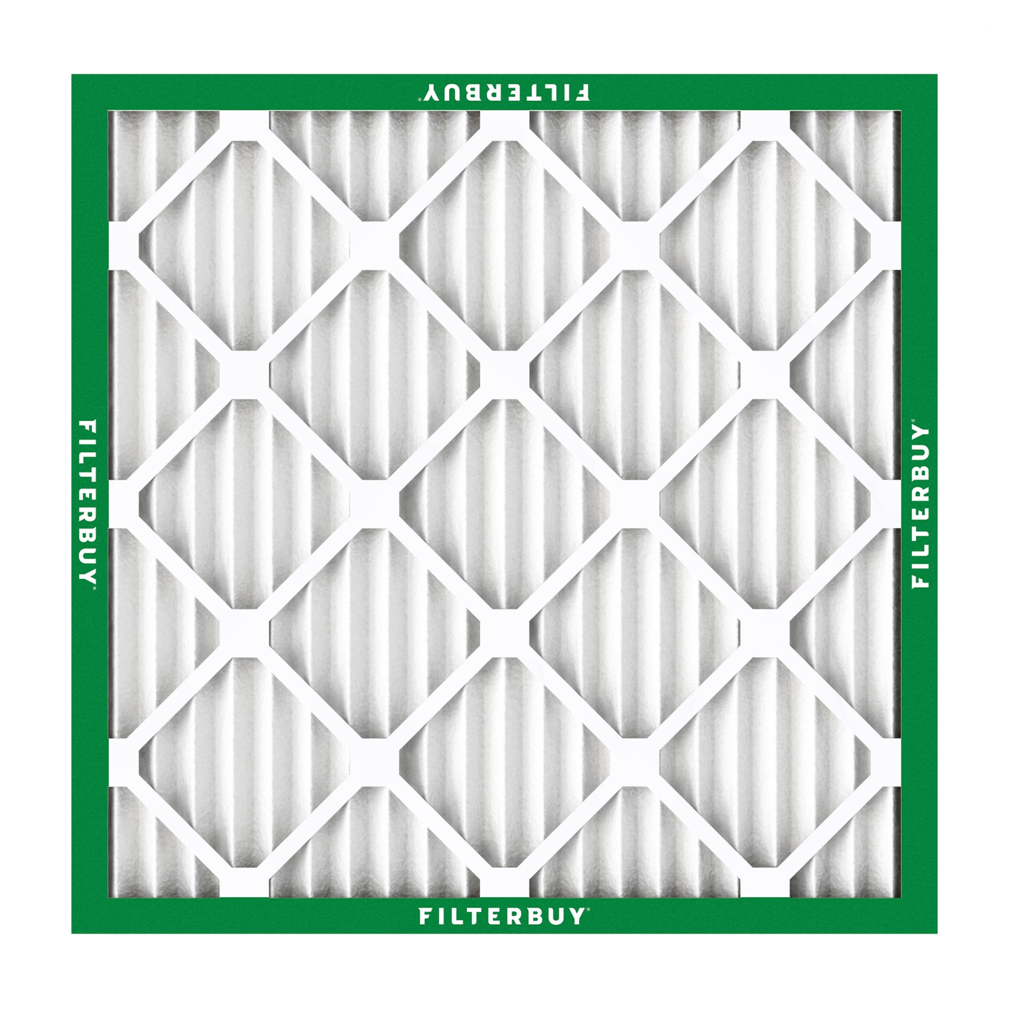 Filterbuy 12x12x1 Air Filter MERV 8 Essential Dust & Allergy Defense (4-Pack), Electrostatic Pleated HVAC AC Furnace Filters Replacement, Made in USA (Actual Size: 11.75 x 11.75 x 0.75)