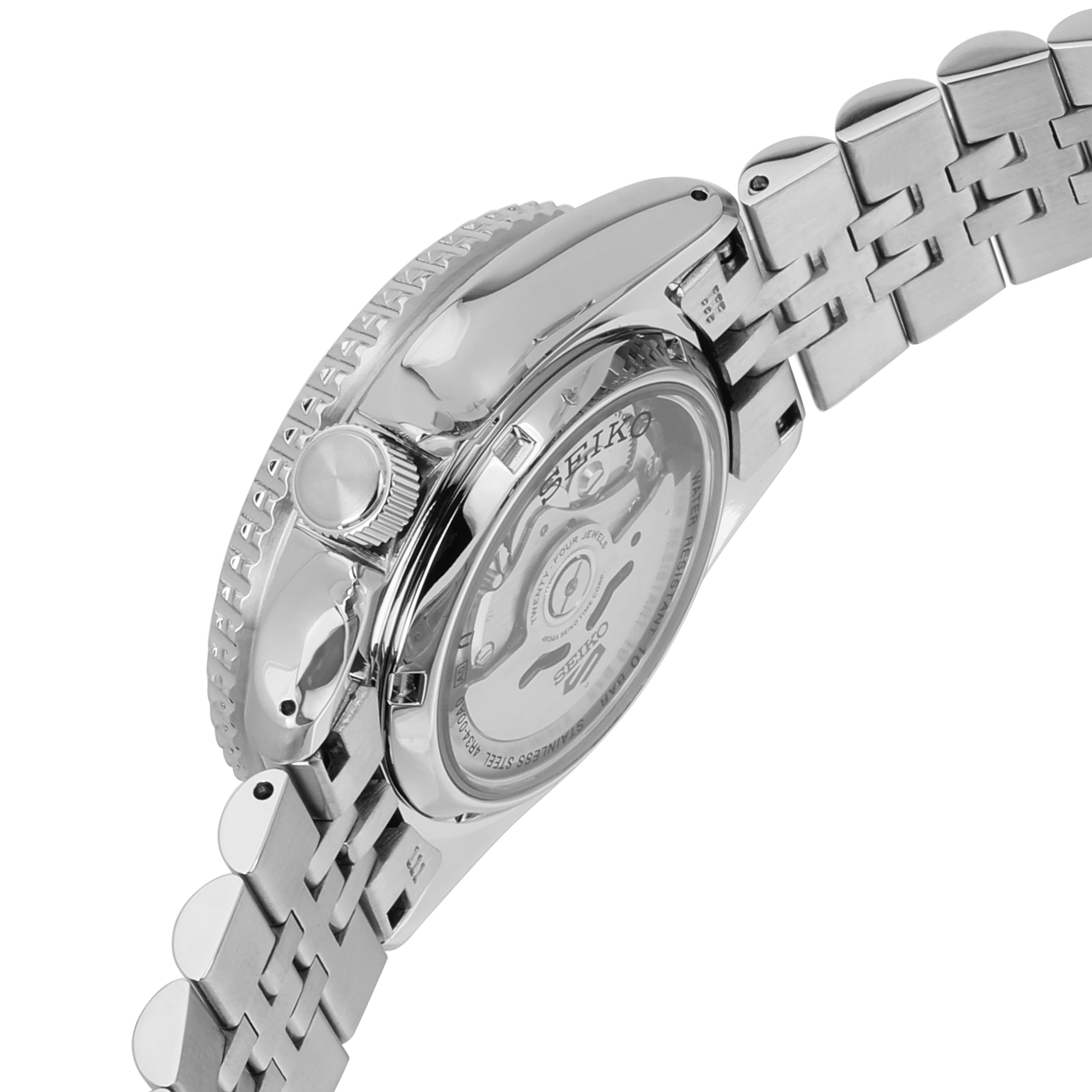 Seiko SSK003 Automatic Watch for Men - 5 -Sports - Blue Dial with Date Calendar and Luminous Hands & Markers and Black & Blue GMT Bezel, 100m Water-Resistant