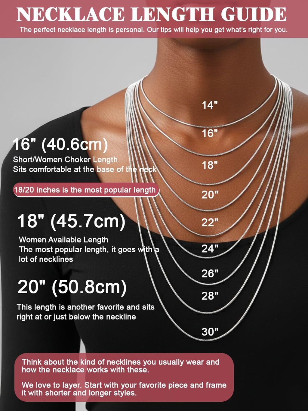 FOCALOOK 1.5mm Snake Chain Stainless Steel Silver Chain Necklace for Women Men, Smooth Hypoallergenic Necklace Chains Gift 28 Inch
