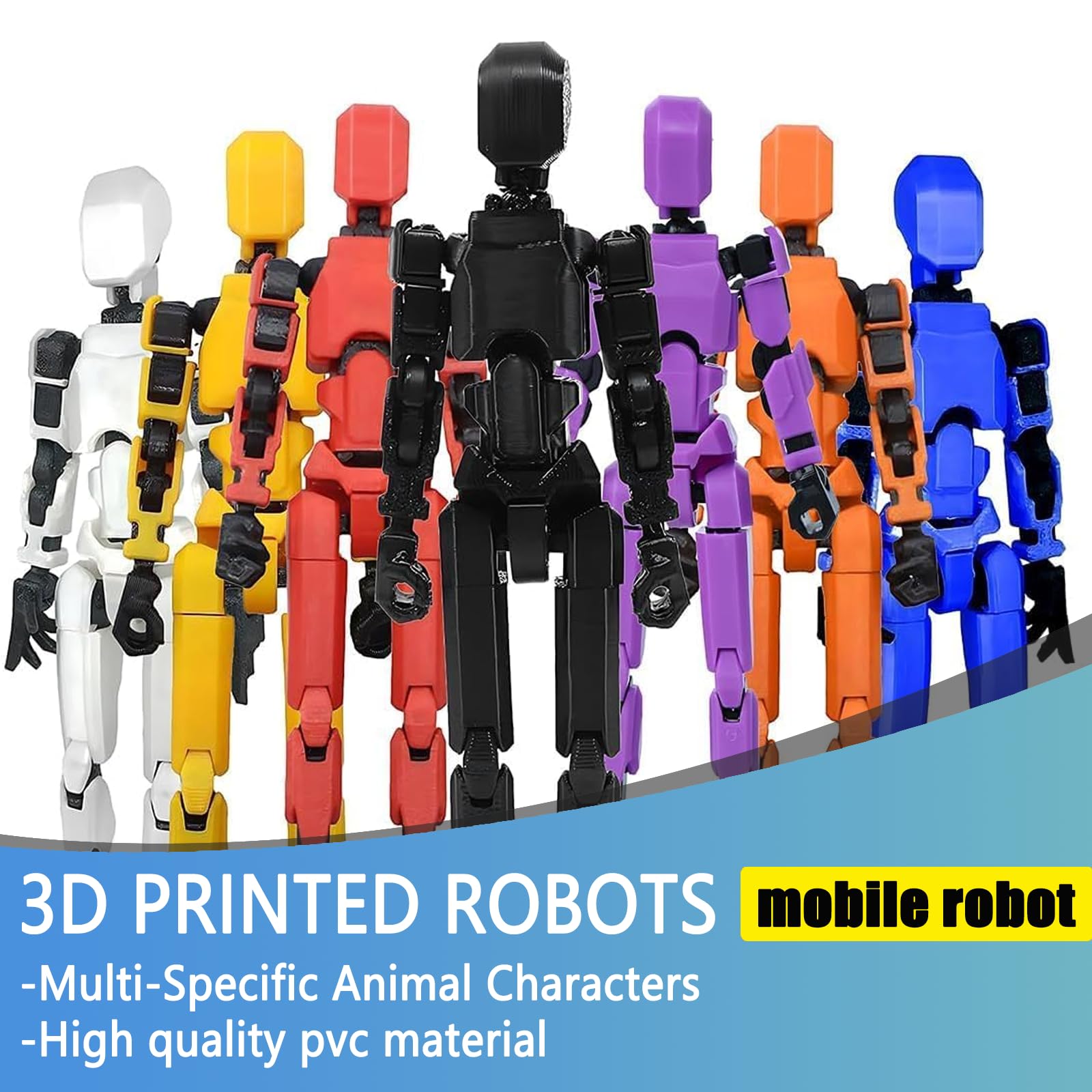 Dumwick Assembly Completed Titan 13 Action Figure Set,Titan 13 Robot Action Figures 3D Printed Multi Jointed Movable,Nova 13 Action Figure,Decorations for Action Figures (5pcs,Assembly Completed)