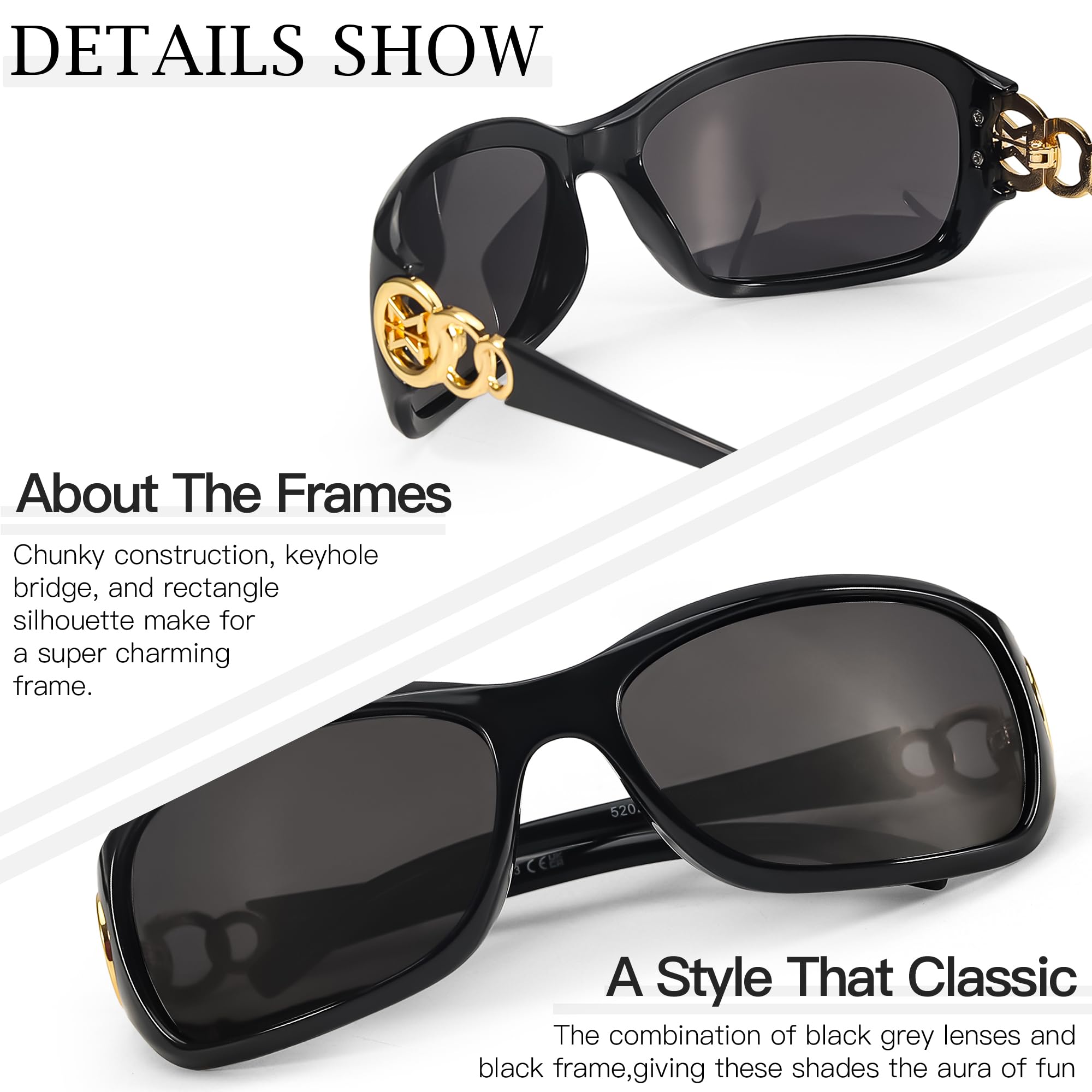 SIPHEW Women's Polarized Sunglasses - Wrap Around Stylish Rectangular Frame w UV Protection Sun Glasses for Women