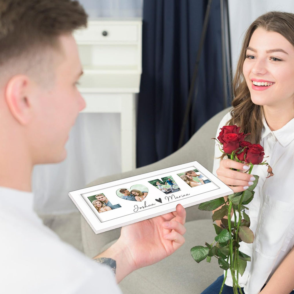 LOVE Frame, Picture Frames with Photos, Gifts for Girlfriend, Custom Gifts for Boyfriend Him Her Couples Husband Wife - Birthday Anniversary Valentine's Day Christmas Presents, Display 4 Pictures 3''