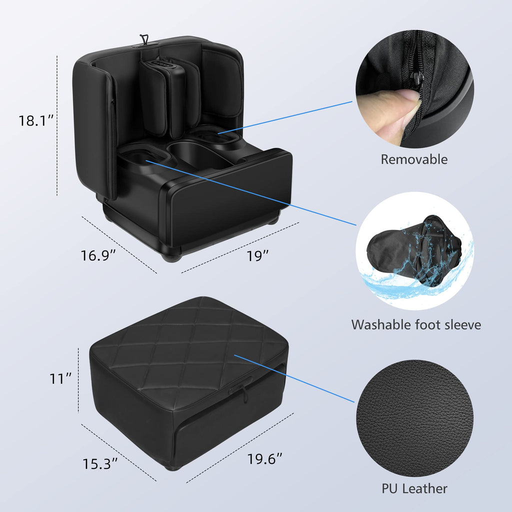COMFIER 2 in 1 FSA Foot Massager Machine, HSA Shiatsu Foot and Calf Massager with Heat,Kneading,Vibration,Compression Massagers for Feet Health,Ankle & Leg Tired,Plantar Fasciitis,Gift for Men Women