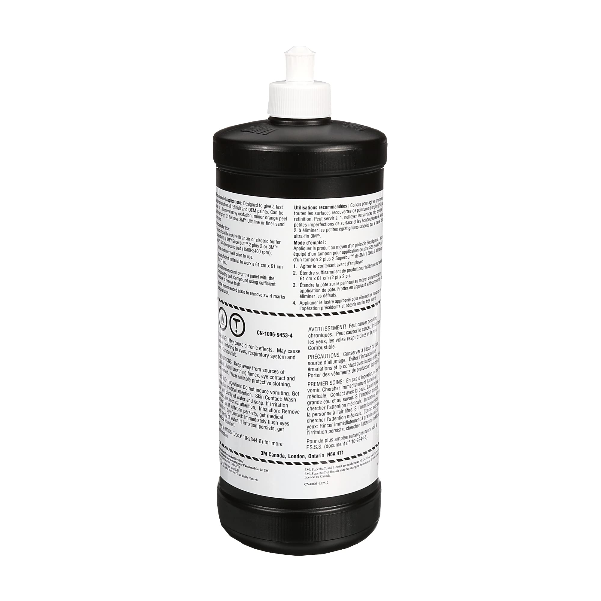 3M Super Duty Rubbing Compound, 05954, 1 qt (32 fl oz/946 mL), Contains No Waxes or Silicones