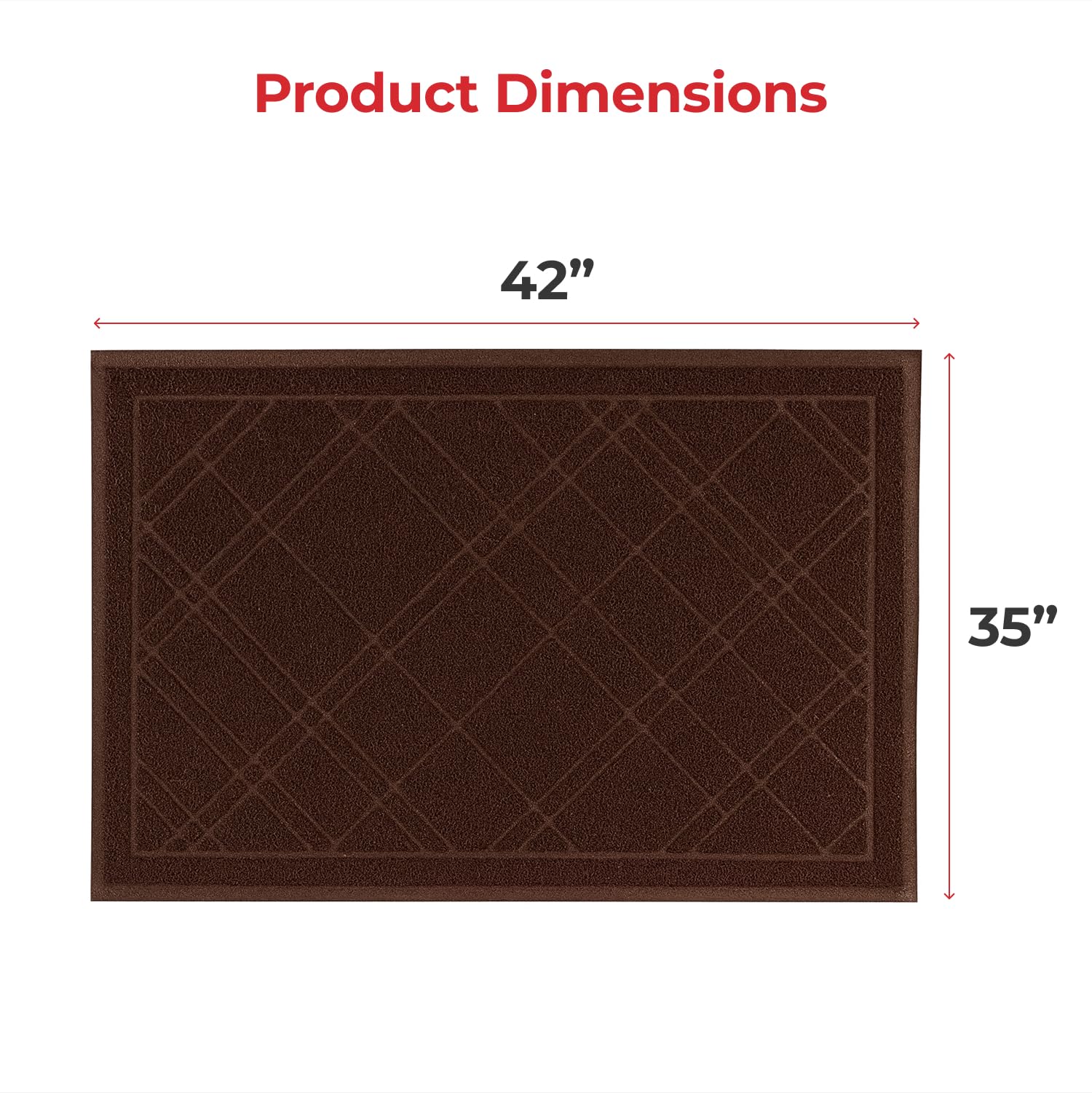 SlipToGrip Universal Door Mat, Plaid Design - Brown, 42 x 35 - Anti Slip, Durable and Washable, Outdoor, Indoor Floor Welcome Mat - Patio, Front Door, Dust Absorbent