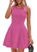 PRETTYGARDEN Summer Dresses for Women 2026 Elegant Classy Spring A Line Business Casual Work Graduation Cocktail Short Dress (Rose Pink,XX-Large)