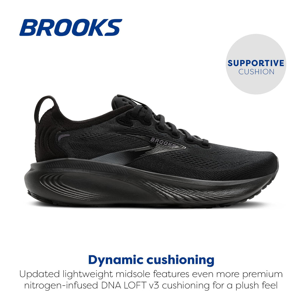 Brooks Men’s Adrenaline GTS 25 Supportive Running & Walking Shoe - Black/Black/Ebony - 11.5 Wide