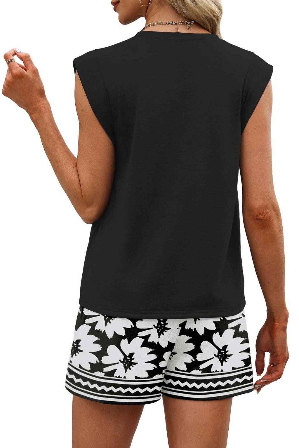 WIHOLL Lounge Sets for Women 2 Piece Short Sets Summer Fashion 2026 Beach Vacation Clothes Comfy Travel Outfit for Airplane Loungewear Spring Break Sweatsuits Sleeveless Seniors Country Concert S