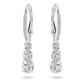 Swarovski Stilla Attract Trilogy Drop Pierced Earrings with White Crystals on a Rhodium Plated Setting with Hinged Closure