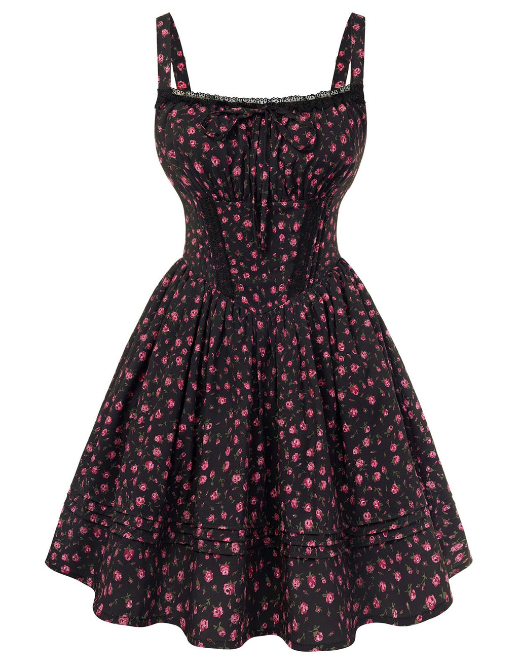 Scarlet Darkness Floral Corset Dress Summer Mini Dresses for Women Teens 2026 Graduation Sundress Black Floral L