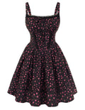 Scarlet Darkness Floral Corset Dress Summer Mini Dresses for Women Teens 2026 Graduation Sundress Black Floral L