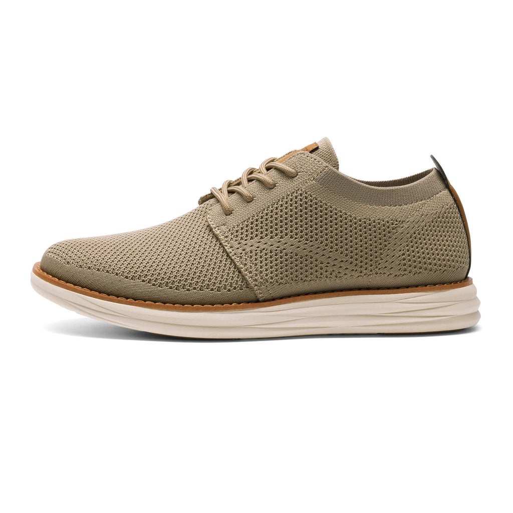 Bruno Marc Men's KnitFlex Breeze Mesh Sneakers Oxfords Lace-Up Lightweight Casual Walking Shoes,Size 11,Khaki,GRAND-01