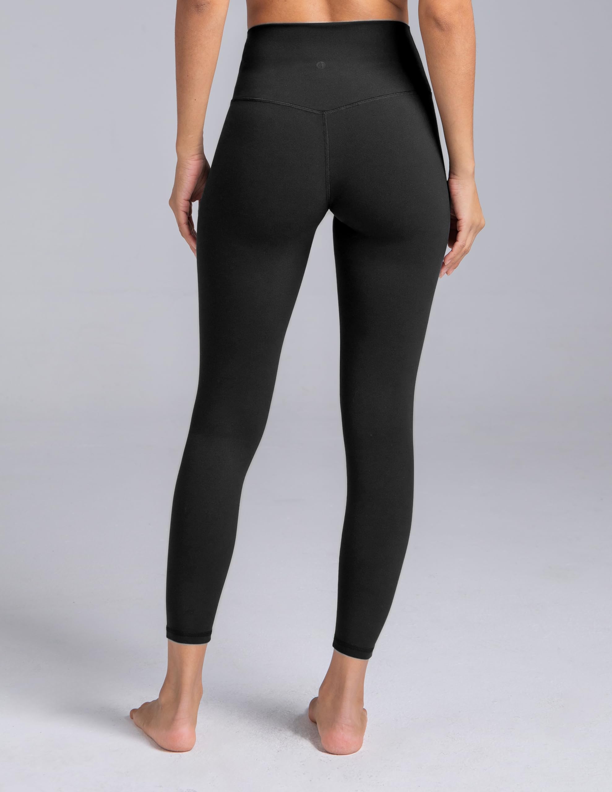 Colorfulkoala Dreamlux No Front Seam Leggings for Women 25" Inseam, High Waisted Buttery Soft 7/8 Yoga Pants (L, Black)