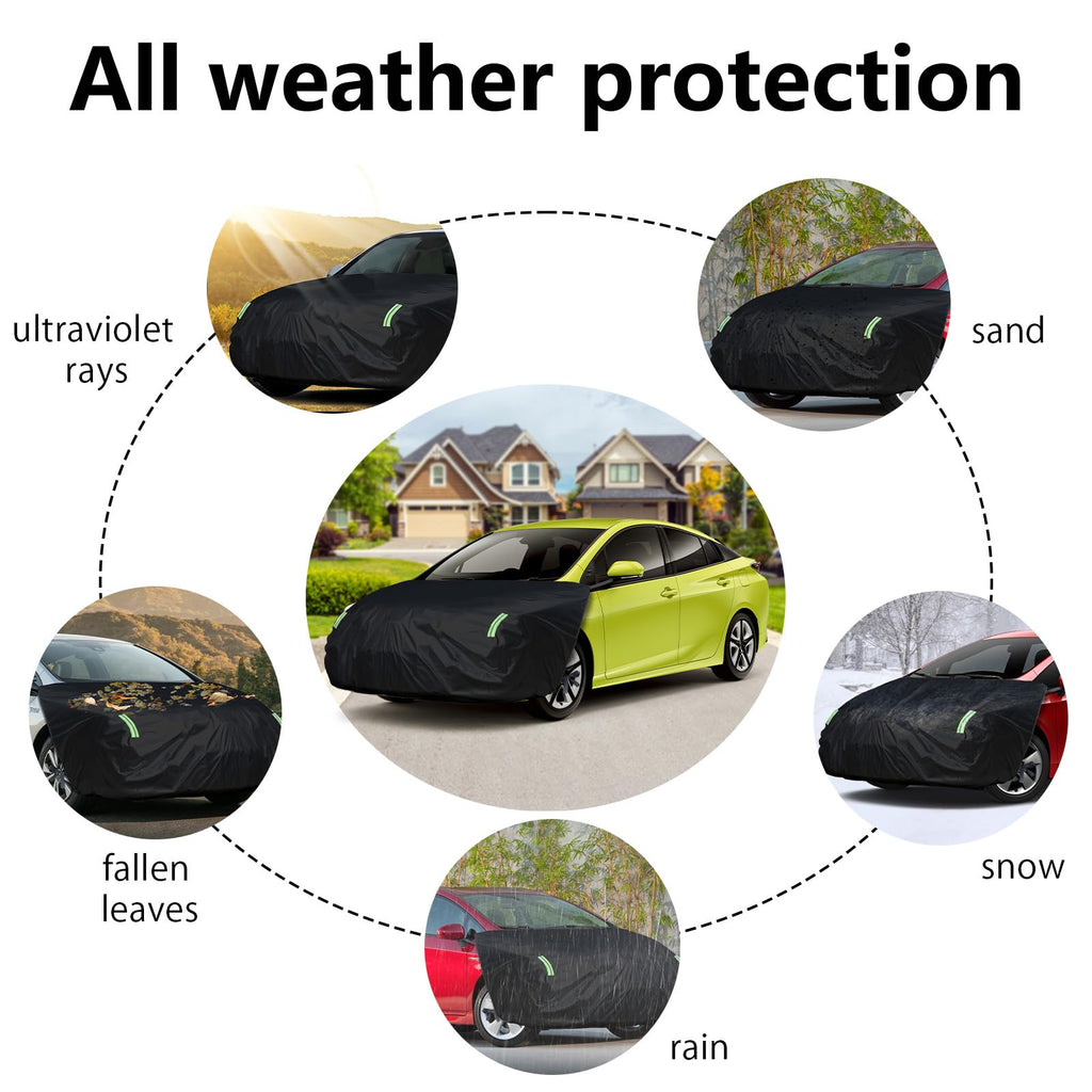 Federedevo Universal Car Engine Cover for SUV/Jeep (L:138-181in x 63-71in), Car Hood Cover with Reflective Straps, Elastic Band & Hook