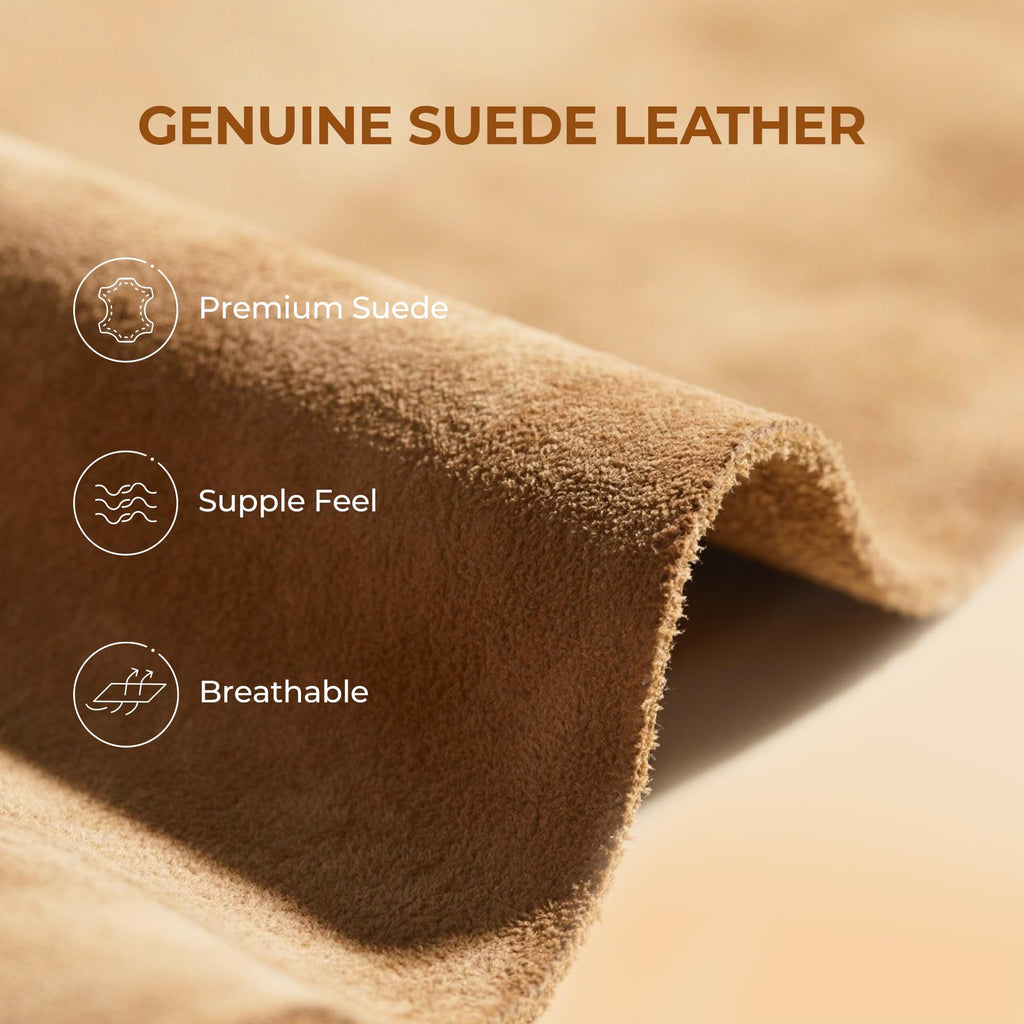 DREAM PAIRS Women's Fuzzy Cozy Slippers Genuine Suede Indoor Outdoor Fluffy Home Comfy Winter Slip On Cute Warm Memory Foam Furry Shoes FuzzyEasy,Size 9,Chestnut,SDSL2412W