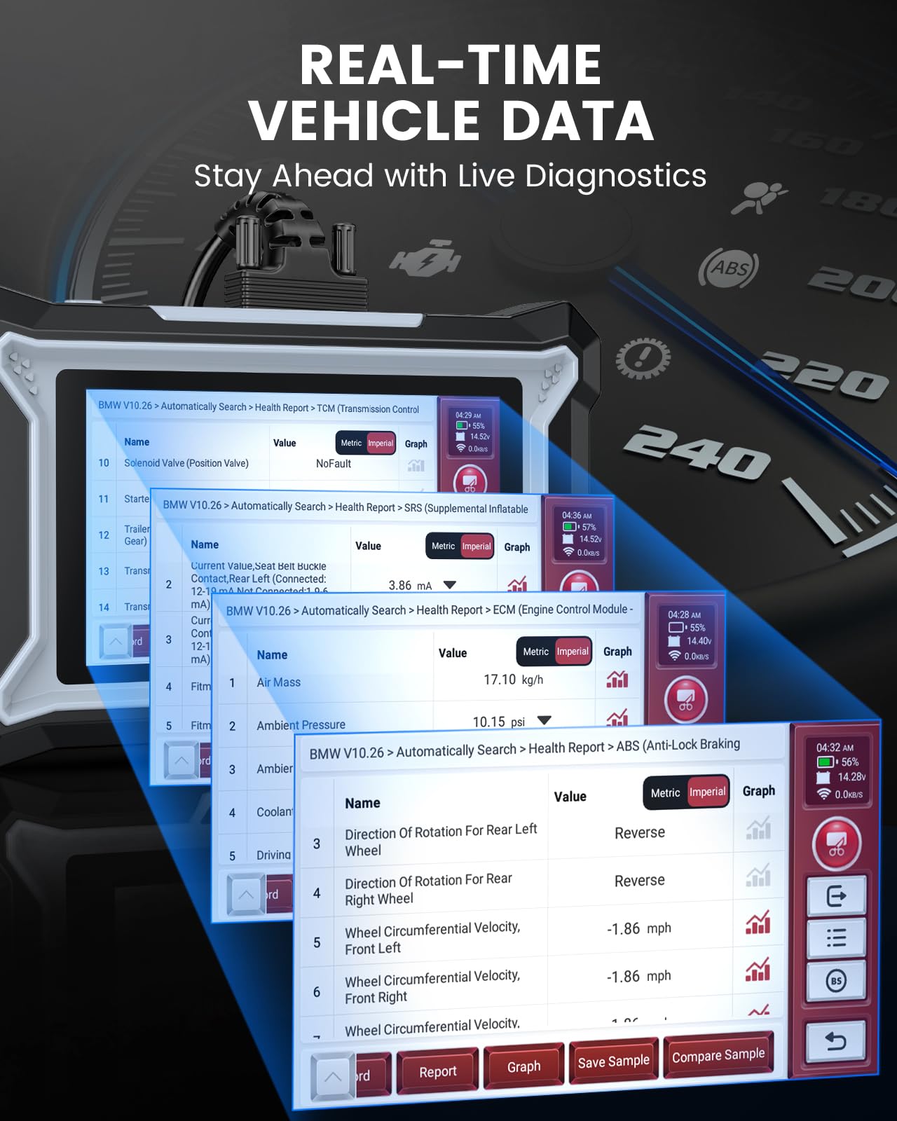 ANCEL DS100 OBD2 Scanner - ABS, SRS, Transmission & Check Engine Code Reader with 7 Reset, Oil/Brake/BMS/SAS/ETS Reset, ABS Auto Bleeding, Gear Learning, Lifetime Free Update, Online Customer Service