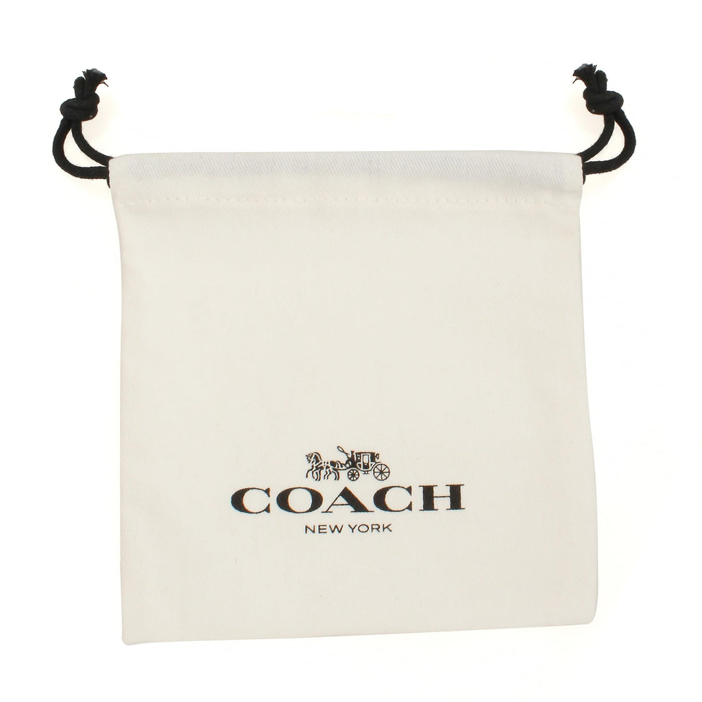 COACH Signature Hoop Earrings Rhodium One Size