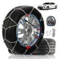 Snow Chains for Car Tires, Tire Chains for Passenger Cars, Sedan, SUVs, Quick Fit & Easy Installation Snow Tire Chains, Portable Reusable Emergency Tire Traction Chain, Set of 2 (HP1555)