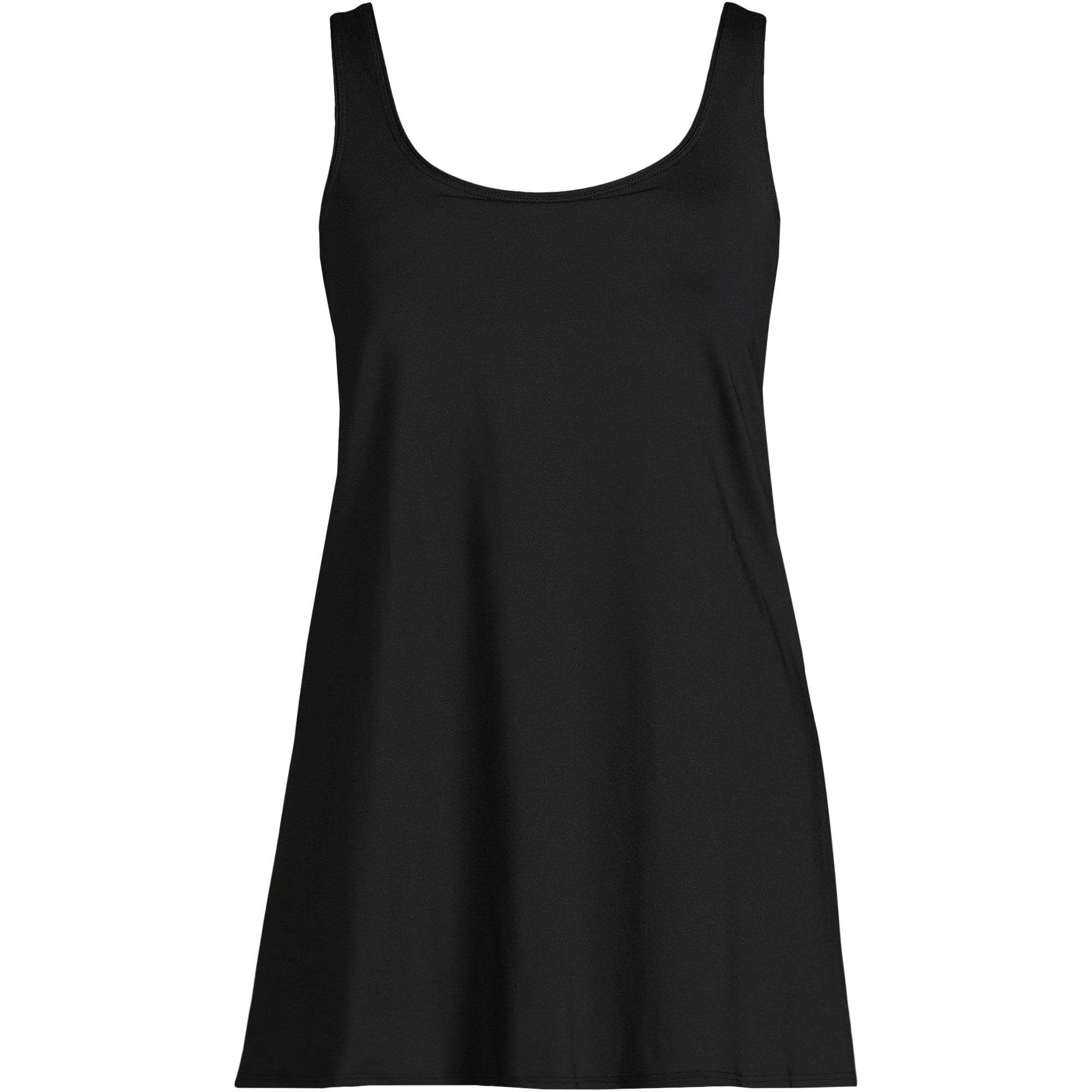 Lands' End Women's Petite Scoop Neck Mini Swim Dress Swimsuit X-Small Black