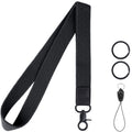 Enrfnox Lanyard, Cute Teacher Lanyards, Neck Lanyards for Keys ID Badges, Stretchy Key Lanyard for Women Men (Black)