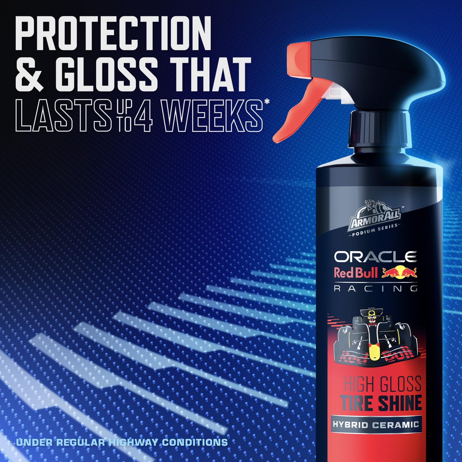 Armor All Podium Series Hybrid Ceramic High Gloss Tire Shine Spray, 16 fl oz, Long-Lasting Car Tire Shine Developed in Collaboration With Oracle Red Bull Racing