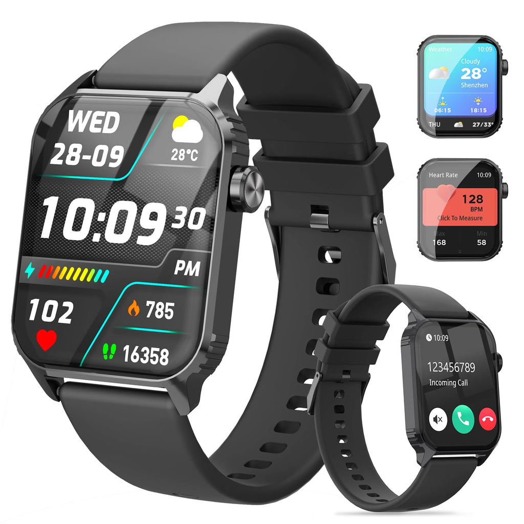 TRAUSI Smart Watch for Men, 120 Sports Modes Smartwatch with 1.83" HD Touchsreen, IP67 Waterproof, Sleep Monitor, Bluetooth Call & Music Control Fitness Watch for Android/iPhone (Black)