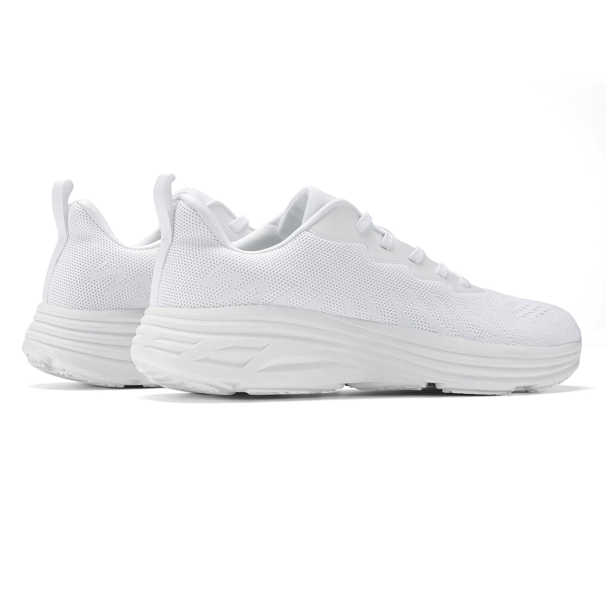 LCGJR Men's Slip On Cushion Running Shoes Lightweight Breathable Walking Shoes Non Slip Athletic Fashion Tennis Sneakers White Size 13