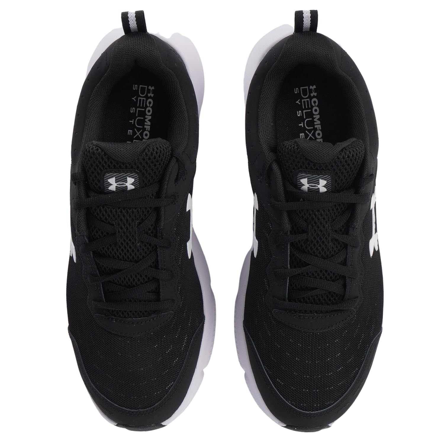 Under Armour Men's Charged Assert 10 Shoes, (001) Black/Black/White, 10.5 X-Wide
