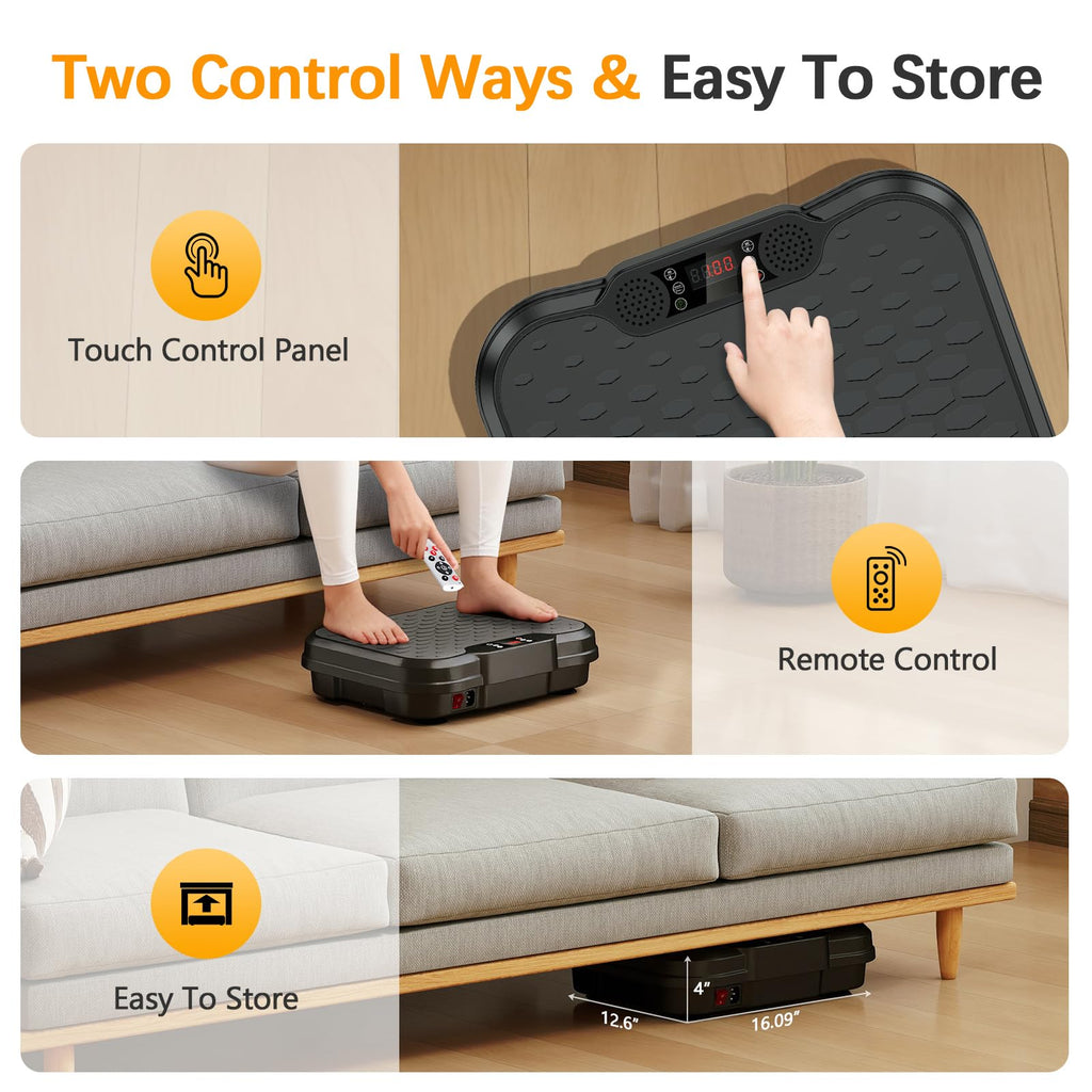 Vibration Plate Exercise Machine, 250 Speeds Home Fitness Vibrating Plate for Lymphatic Drainage, Vibration Plate 400 Lbs Capacity, Vibrating Plates for Weight Loss, Workout Equipment for Women Men