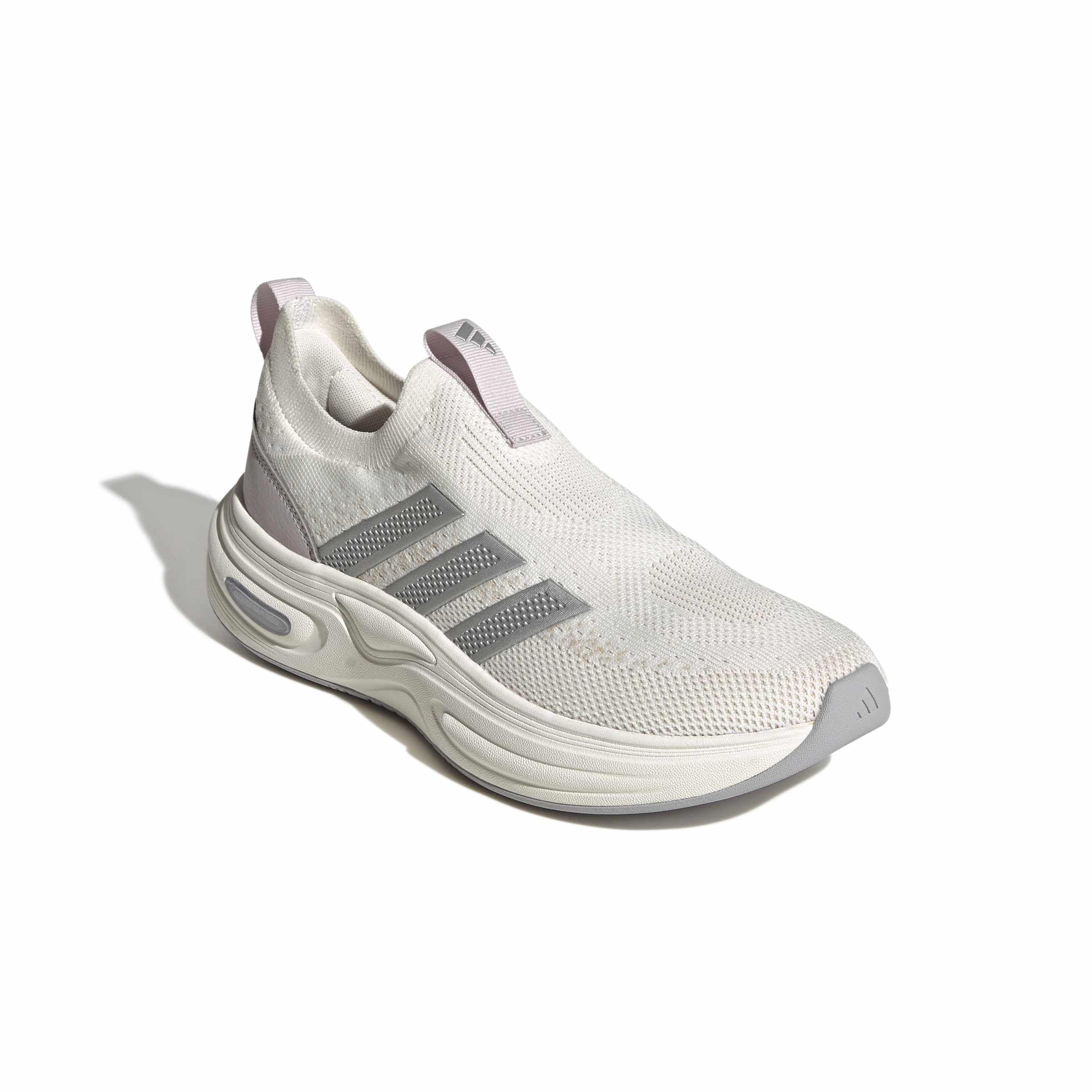 adidas Women's Cloudfoam Cuxxion - Sock, White/Matte Silver/Ice Purple, 8
