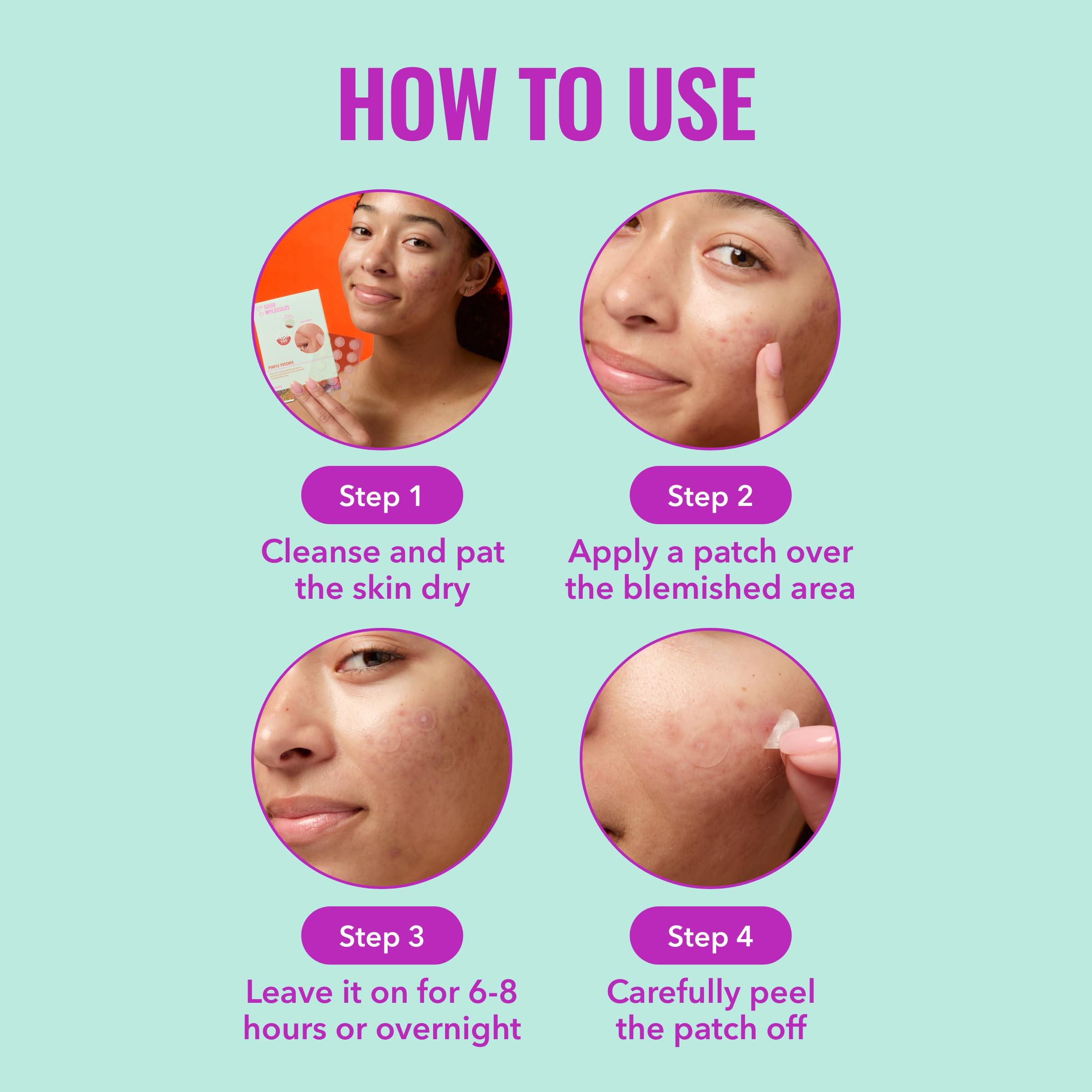 Good Molecules Pimple Patches for Face, 60 Pack – Ultra-Thin Hydrocolloid Acne & Zit Patches, Invisible Under Makeup, Clinically Tested Acne Spot Treatment