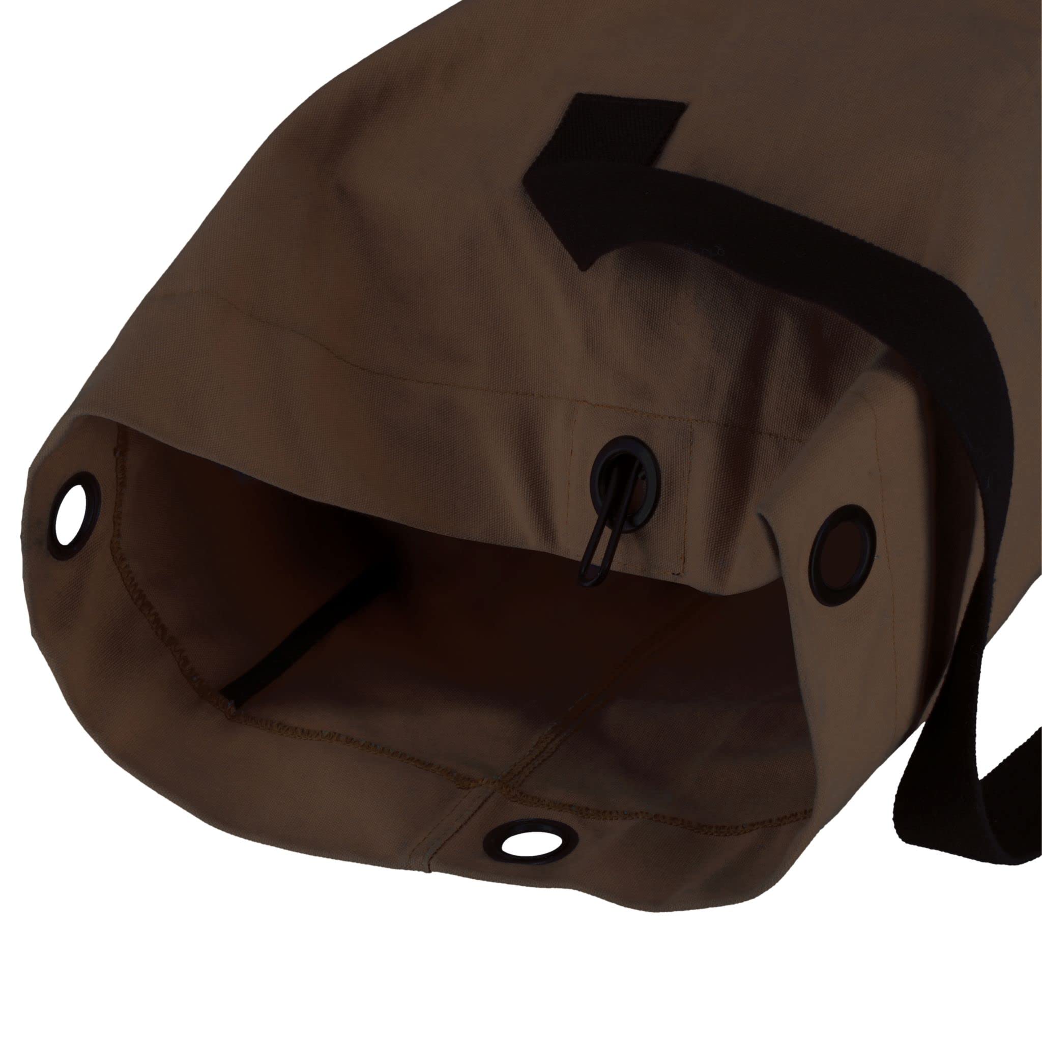 WHITEDUCK G.I Top Load Military Rucksack Style Double Strap Duffel Bag Heavy Duty and Water Resistant- Gym, Sports, Travel, Hiking, Backpacking (21" x 37", Brown)