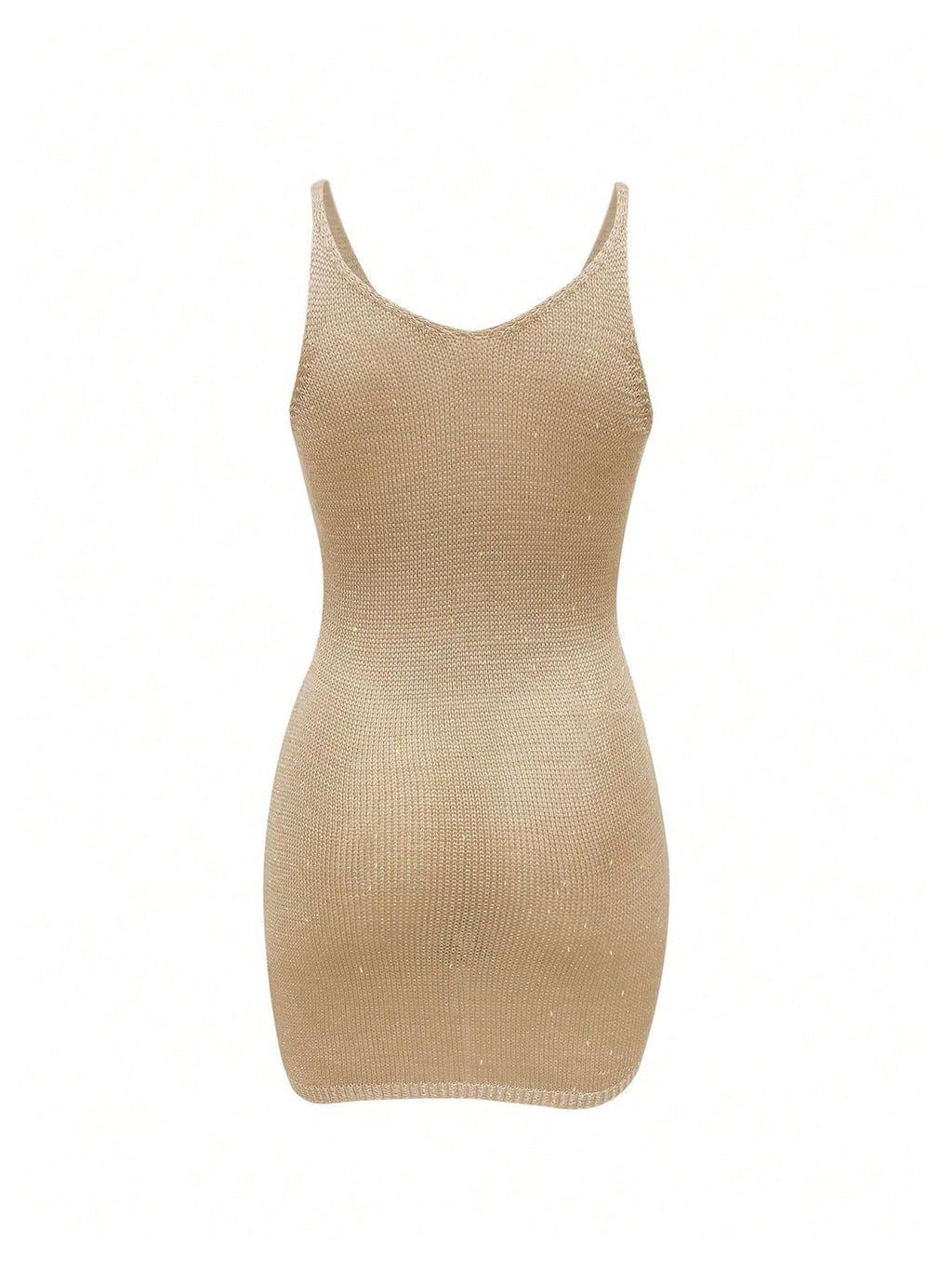 WDIRARA Women's Swimsuit Coverup Shiny Drawstring Crochet Knit Beach Dress Cover Ups Khaki Small