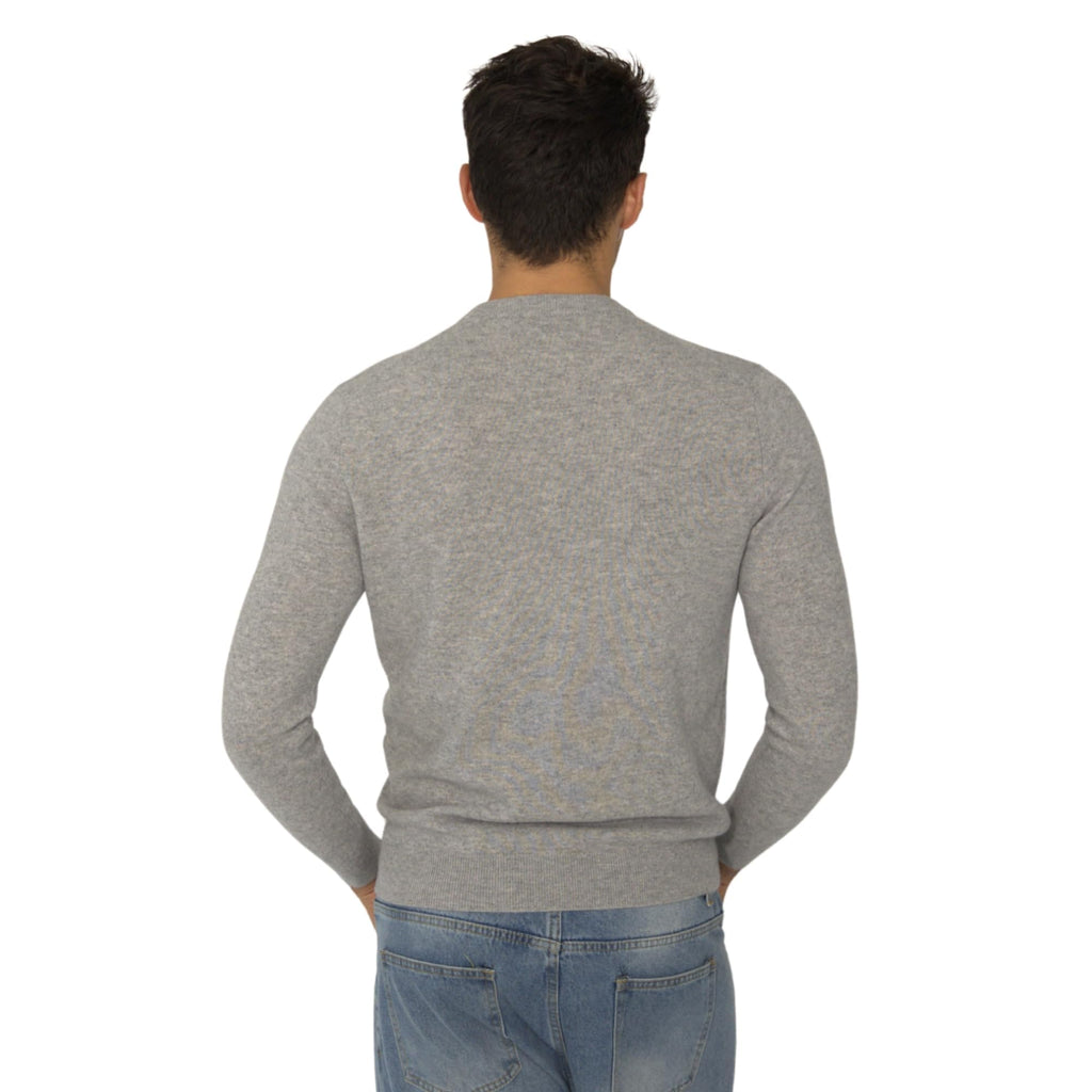 Men’s Daily Cashmere Sweater – 100% Pure Cashmere Crew Neck Pullover, Soft Lightweight Knit (US, Alpha, Medium, Regular, Regular, Grey)