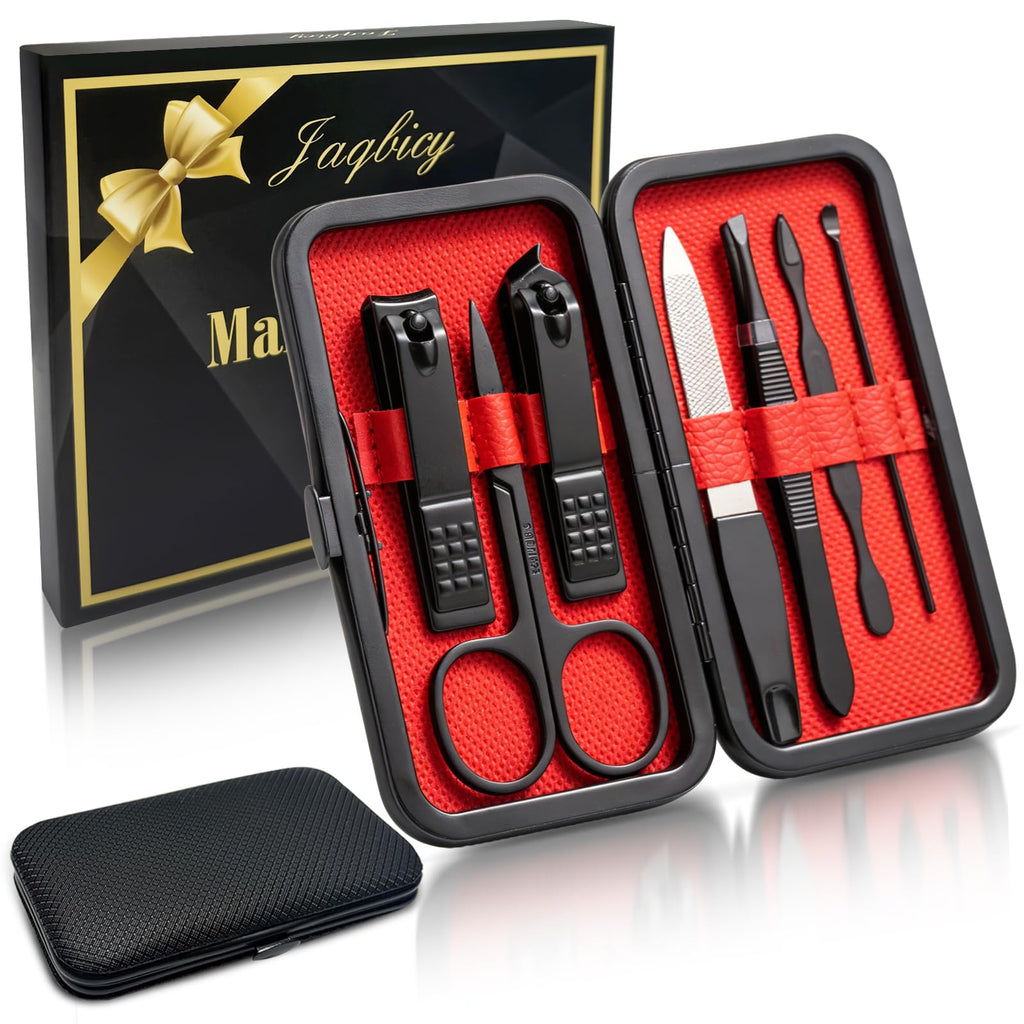 Manicure Set Nail Clippers Grooming Kit with Travel Case, Personal Care Tools Birthday Fathers Mothers Day Gifts for Men Women