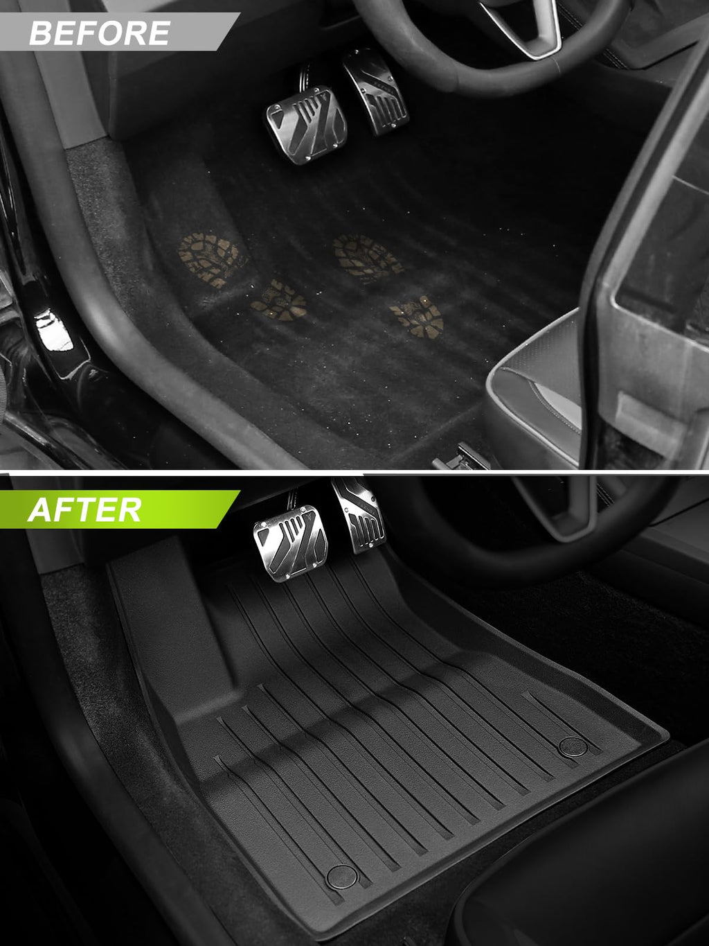 Foronetry Floor Mats for 2025 2024 Tesla Model 3 Highland, All Weather TPE Cargo Liner Floor Mats Frunk Trunk Mats fit Tesla Model 3 Accessories 2024 2025, 6 PCS